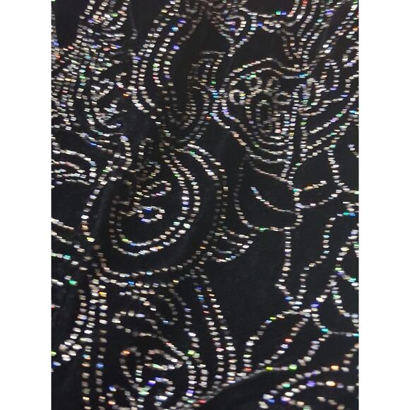 VTG Cachet by Bari Protas Cropped Sparkle Jacket Black Velvet Velour Sz L Bling - Picture 5 of 16